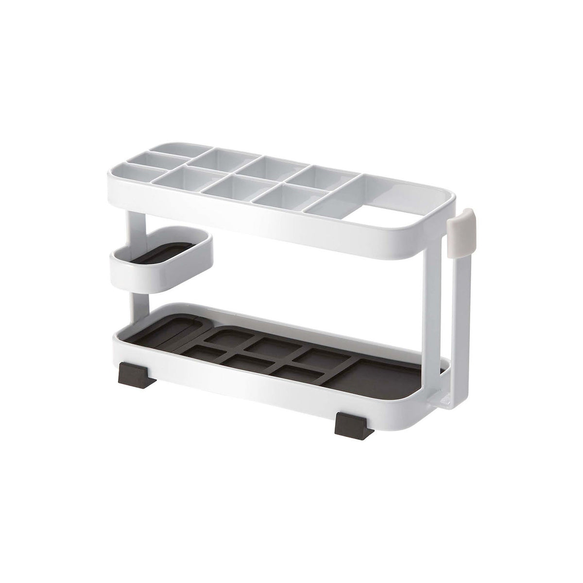 Yamazaki Tower Wide Toothbrush Stand, Wide Steel Stand with Fine Dividers for Toothbrushes, Interdental Brushes and Toothpaste, 14.5 x 5 x 8 cm and 310 g, White or Black