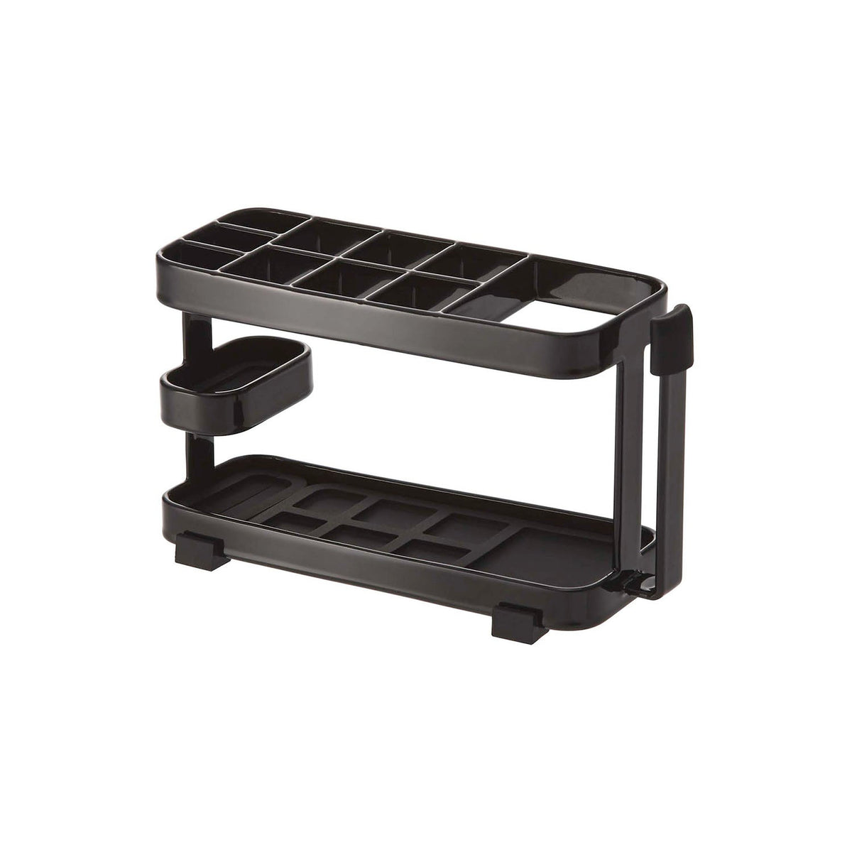 Yamazaki Tower Wide Toothbrush Stand, Wide Steel Stand with Fine Dividers for Toothbrushes, Interdental Brushes and Toothpaste, 14.5 x 5 x 8 cm and 310 g, White or Black