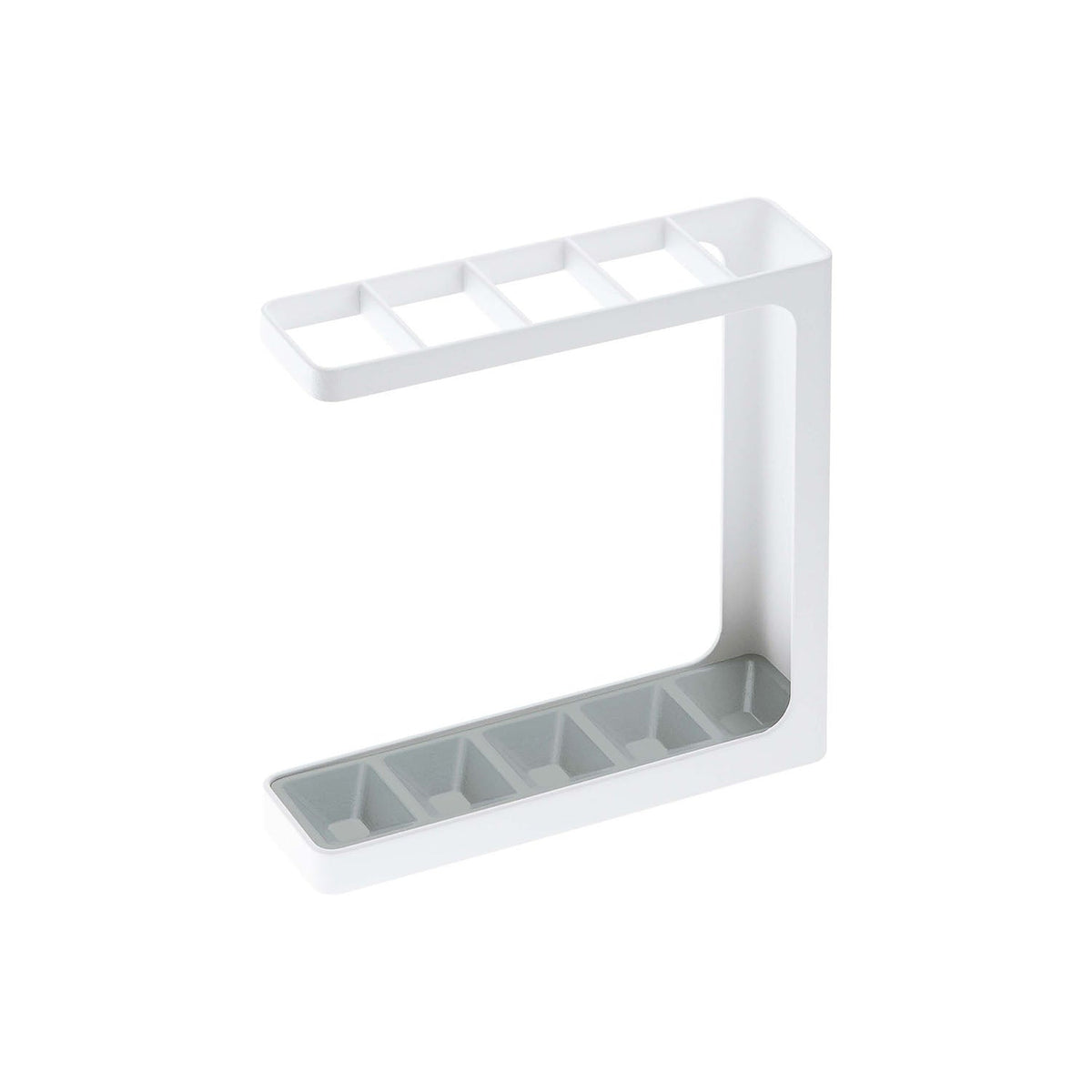 Yamazaki Grind Slim Umbrella Stand for Five Umbrellas, Slim Modern Steel Stand for Five Umbrellas with a Removable Tray that Is Easy to Clean, 23.5 x 6.5 x 24.3 cm and 950 g, White or Black