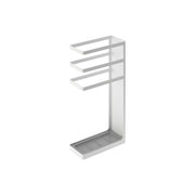 Yamazaki Layer Slim Umbrella Stand, Slim 45 cm Steel Umbrella Stand With an Airy Open Design That Holds 6 Umbrellas and Has a Removable Tray, 23 cm Wide, 23 x 10.5 x 45 cm and 2000 g, White or Black