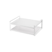 Yamazaki Tower Two-Level Rack for Over a Microwave, Two-Level Steel Rack that Sits Over a Microwave for Small Appliances and Wrap, Holds 3 kg per Shelf, 40 x 30 x 15 cm and 2500 g, White or Black