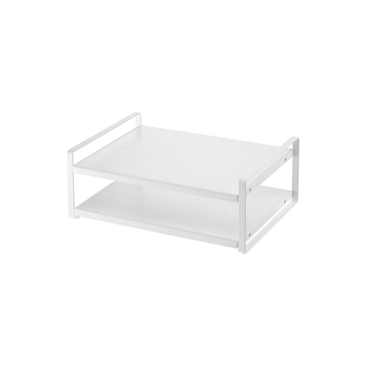 Yamazaki Tower Two-Level Rack for Over a Microwave, Two-Level Steel Rack that Sits Over a Microwave for Small Appliances and Wrap, Holds 3 kg per Shelf, 40 x 30 x 15 cm and 2500 g, White or Black