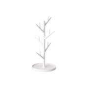 Yamazaki Branch Glass Stand, Branch-Shaped Stand With a Water Tray That Dries Glasses Upside Down, Mugs Can Hang On It Too, Easy Assembly, Holds 500 g Per Hook, 16 x 16 x 34 cm and 140 g, White
