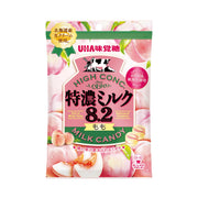 UHA Tokuno Milk 8.2 Peach Milk Candy — 6 Bags of 70 g