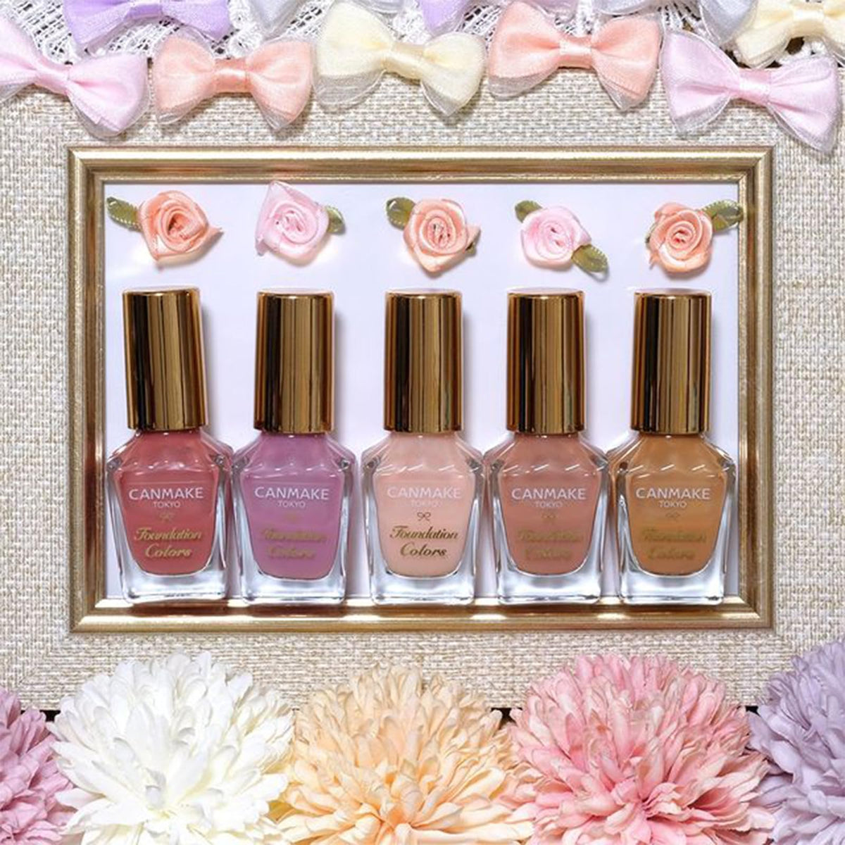 Canmake Foundation Colors, Sheer Quick-Dry Nail Foundation that Also Works as a Base Coat with a Round Brush, 8 mL