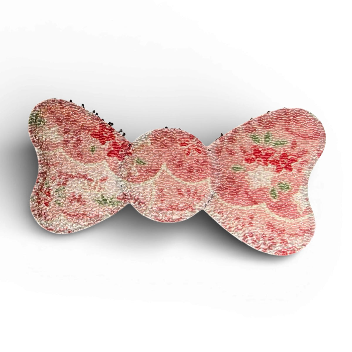 Japanese Chirimen Cloud and Flower Pattern No-Crease Hair Clip for Bangs, Made in Japan, 7 Shapes and 5 Colors
