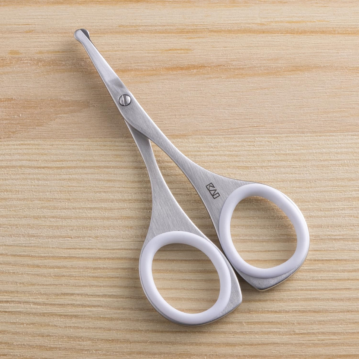 KAI KQ3114 Safety Scissors with Round Tips and Elastomer Rings, Stainless Steel Nose Hair and Fine Hair Scissors