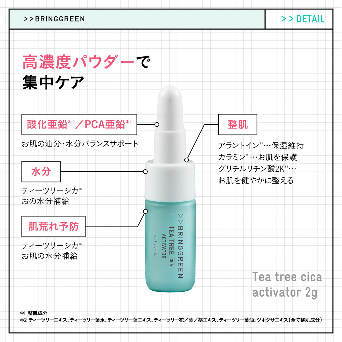 BRING GREEN Zinc Teca Blemish Serum with Tea Tree Cica Activator, Tea Tree and Centella Niacinamide Serum, 25 mL