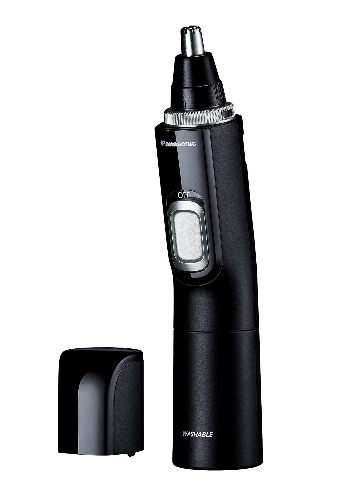Panasonic Etiquette Cutter ER-GN70-K, Washable Nose and Brow Hair Trimmer with Dual Edge Blade, Battery-Powered, Black