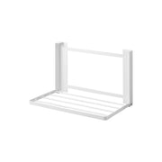 Yamazaki Tower Wall-Mounted Folding Shelf for Plasterboard Walls, Wall Folding Shelf Fixed with Pins or Screws for Towels and Clothes After Bathing, Folds to 4 cm, In use 41 x 26 x 25.5 cm; folded 41 x 4 x 25.5 cm and 1150 g, White or Black