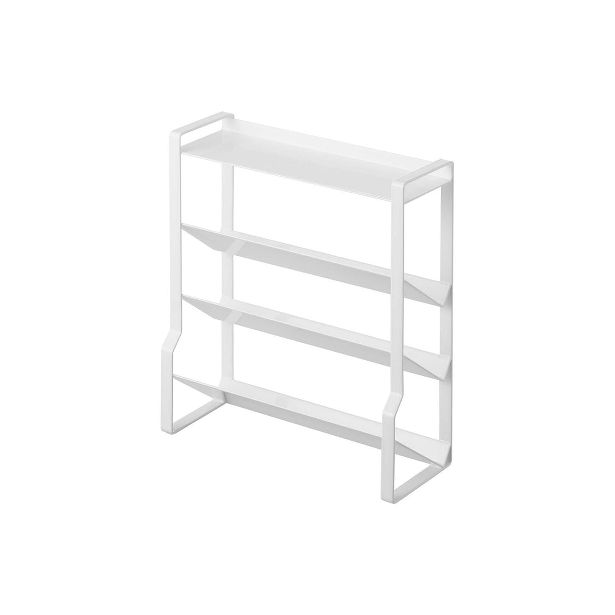 Yamazaki Tower Slim Four-Tier Spice Rack, Slim Four-Tier Steel Rack with Slanted Shelves for Small and Large Spice Jars, 24 x 9.5 x 26.7 cm and 1200 g, White or Black