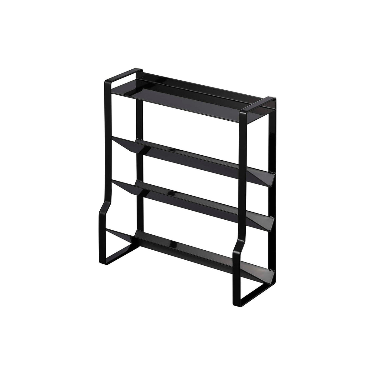 Yamazaki Tower Slim Four-Tier Spice Rack, Slim Four-Tier Steel Rack with Slanted Shelves for Small and Large Spice Jars, 24 x 9.5 x 26.7 cm and 1200 g, White or Black