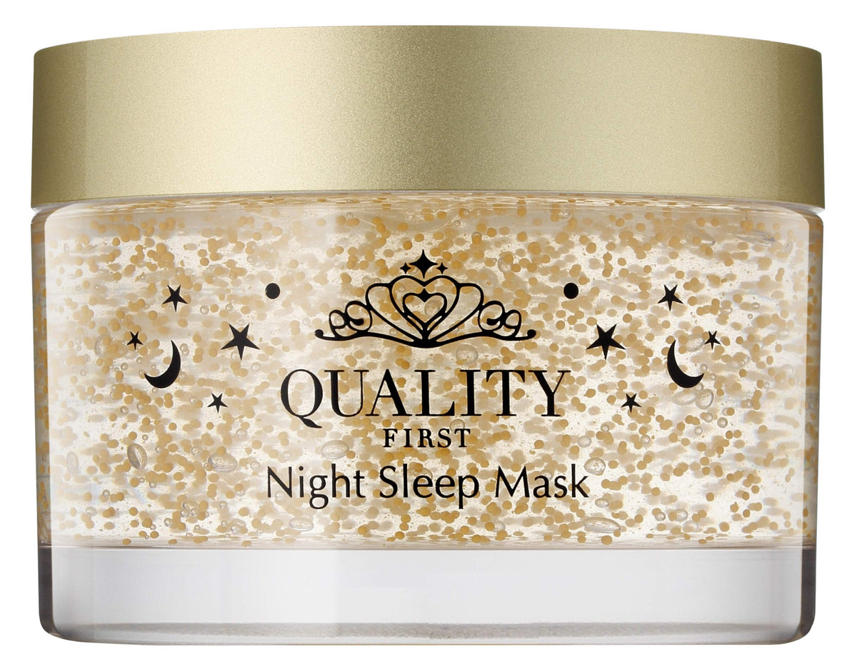 Quality 1st Queen's Premium Night Sleeping Mask 80 g, Lemon-Scented Gel Cream with Hyaluronic Acid, Preservative-Free and Allergy Tested