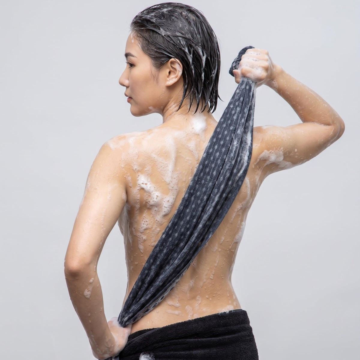 Marna Exfoliating Shower Towel, Japanese Nylon Body Scrub Cloth 27 x 100 cm, Medium or Hard Texture, Quick-Drying