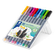 STAEDTLER Triplus Fineliner 334 Water-Based Pens, 0.3 mm Triangular Grip, Dry-Safe Ink, Sets of 4 x 2, 6 Pastel, 10 or 60 Colours, Made in Germany