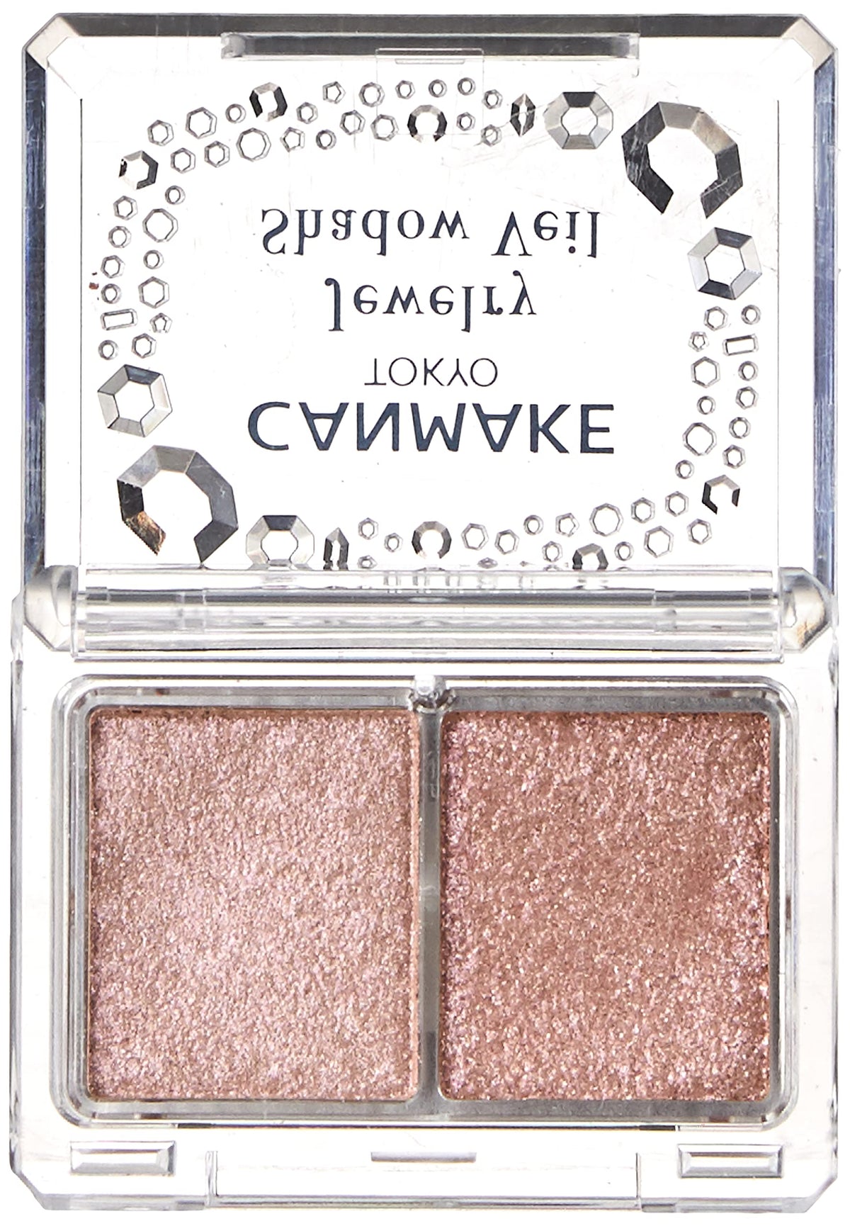 Canmake Jewelry Shadow Veil, Two-Pan Glitter Eyeshadow Palette with Fine and Large Sparkle that Layers over Any Eye Look, 2 g
