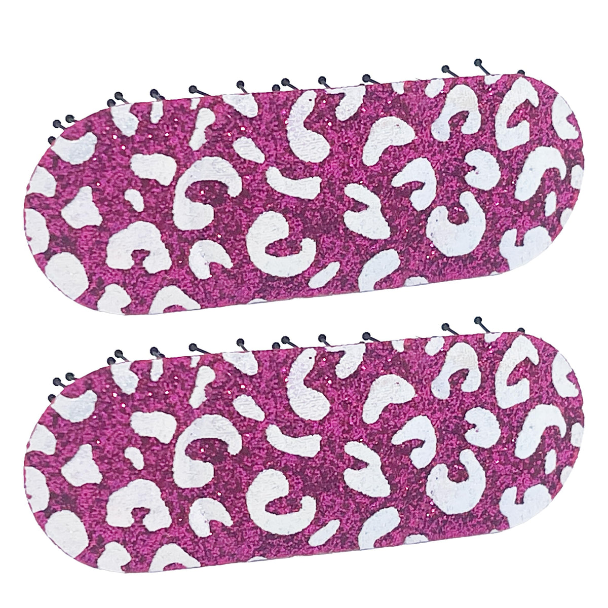 Glitter Plain-Color No-Crease Hair Clip for Bangs, Made in Japan, Mini Ribbons, Mini Ovals, Mini Tiaras and Crosses in Sets of 2