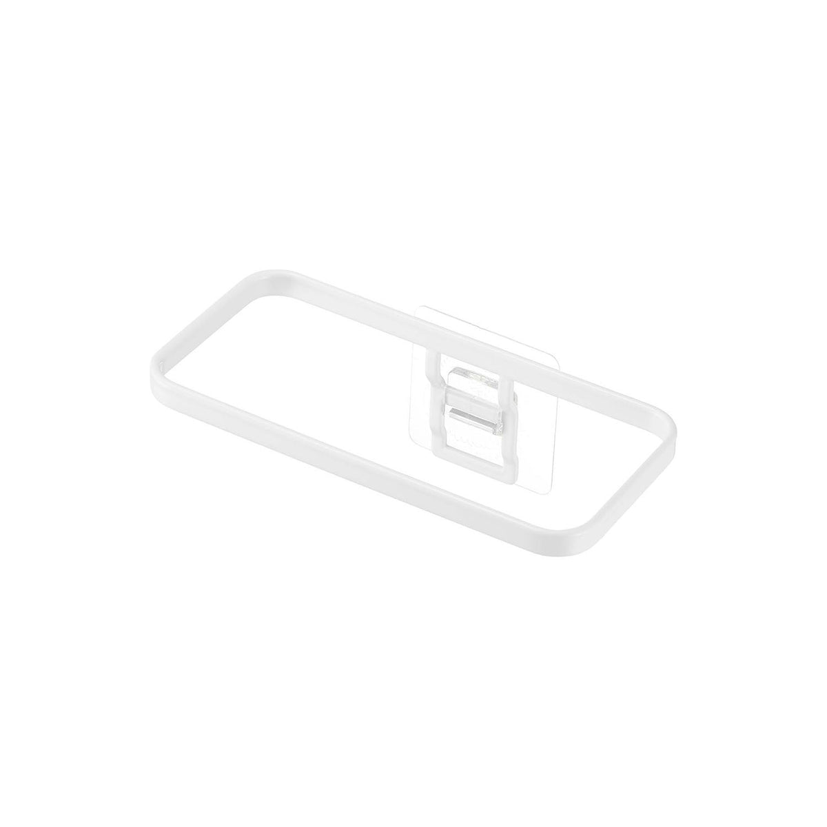 Yamazaki Tower Film-Hook Poly Bag Holder, Open Holder on a Film Hook that Hangs a Poly Bag for Scraps While You Cook, Sticks to Tile and Glossy Walls, Holds 1 kg, 17.5 x 9.5 x 6 cm and 135 g, White or Black