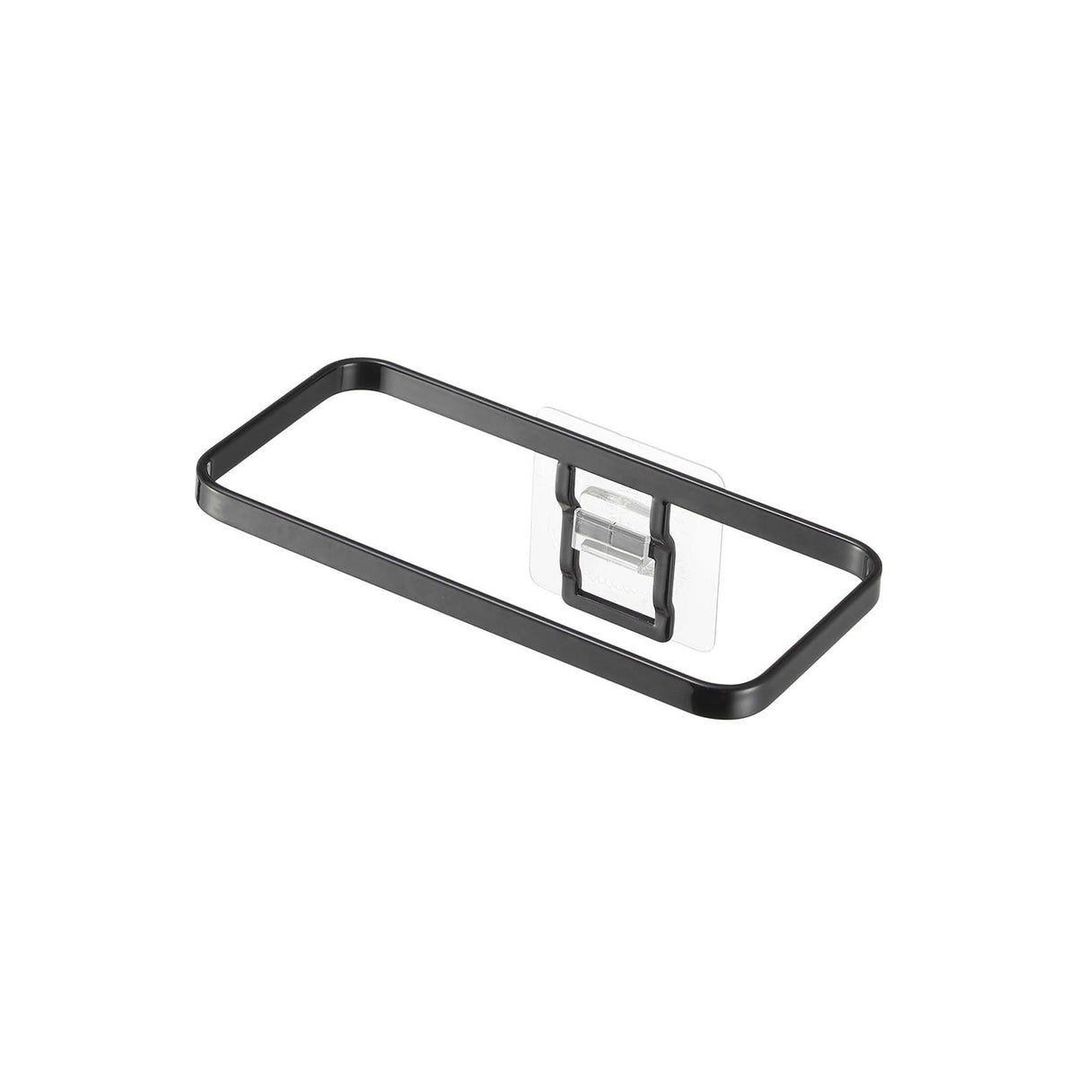 Yamazaki Tower Film-Hook Poly Bag Holder, Open Holder on a Film Hook that Hangs a Poly Bag for Scraps While You Cook, Sticks to Tile and Glossy Walls, Holds 1 kg, 17.5 x 9.5 x 6 cm and 135 g, White or Black