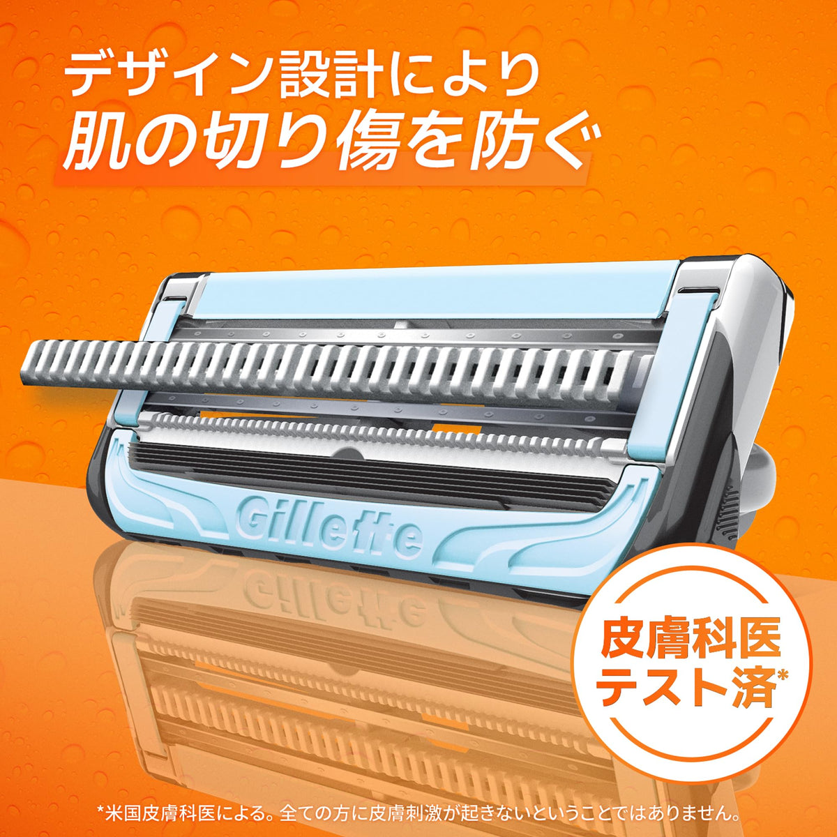 Gillette Fusion Body Razor with Four Cartridges, Two-Blade Body Razor for Body and VIO with Skin Protect Design, Aloe Strip and Aqua Grip