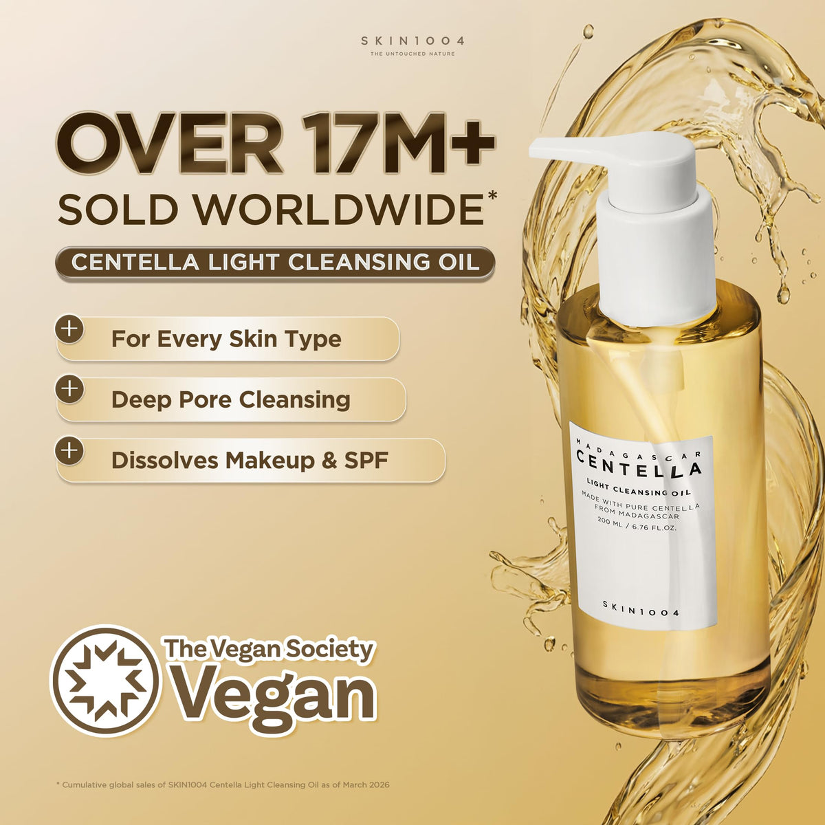 SKIN1004 Madagascar Centella Light Cleansing Oil, Gentle Pore Cleansing Oil for Makeup and Sunscreen, 200 mL