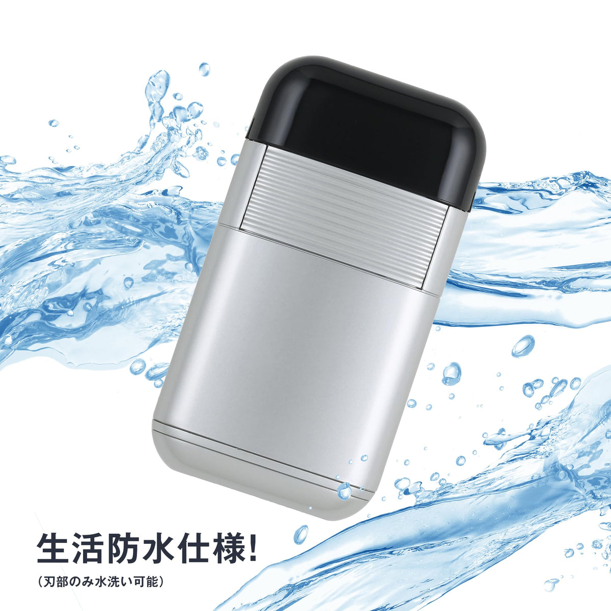 KAI KQ1839 Pocket Shaver for Men, Battery-Powered Two-Blade Electric Face Shaver with Washable Blades, Cleaning Brush and Batteries Included