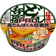 High-Protein Low-Carb Kitsune Udon Instant Cup Noodles, 12 Cups of 86 g, with Fried Tofu, 16.3 g Protein per Cup