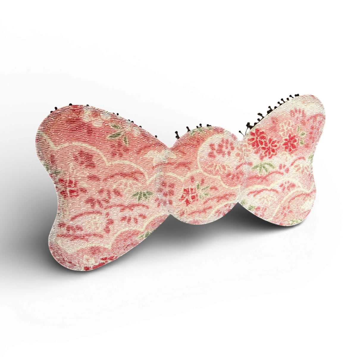 Japanese Chirimen Cloud and Flower Pattern No-Crease Hair Clip for Bangs, Made in Japan, 7 Shapes and 5 Colors