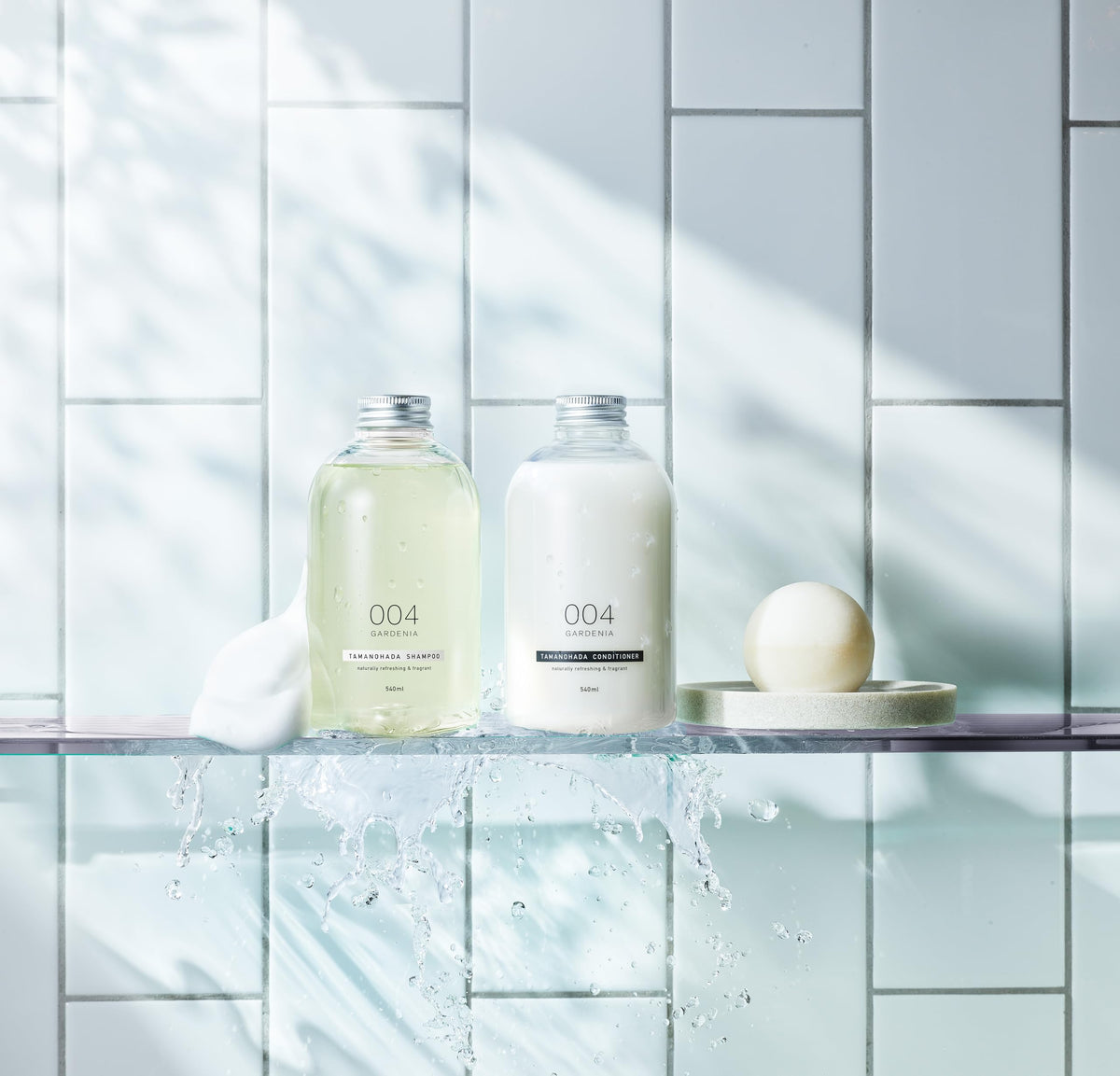 Tamanohada Shampoo 004 Gardenia, Fragrant Clear-Bottle Shampoo with Polyquaternium-10, Gardenia Scent, 540 mL