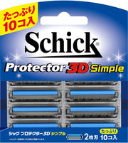 Schick Protector 3D Simple Refill Blades, 2-Blade Razor Cartridges with Micro Safety Wire, Pack of 10, Made in Germany