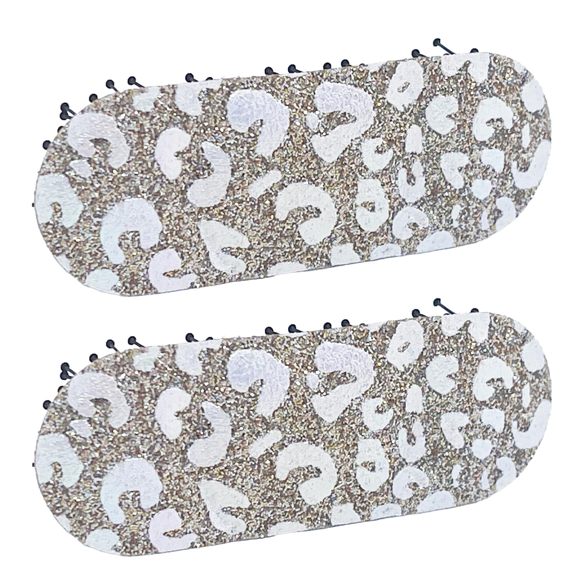 Glitter Plain-Color No-Crease Hair Clip for Bangs, Made in Japan, Mini Ribbons, Mini Ovals, Mini Tiaras and Crosses in Sets of 2