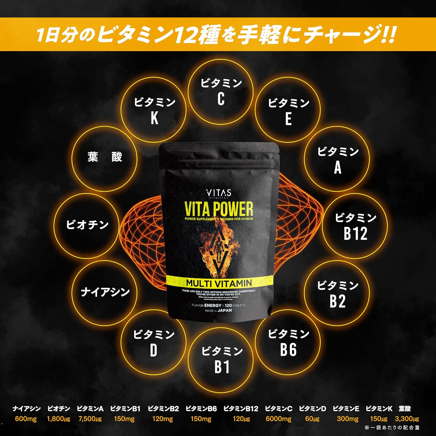 VITAS VITA POWER Maca Zinc, Multivitamins, 120 Capsules, 30 Day Supply