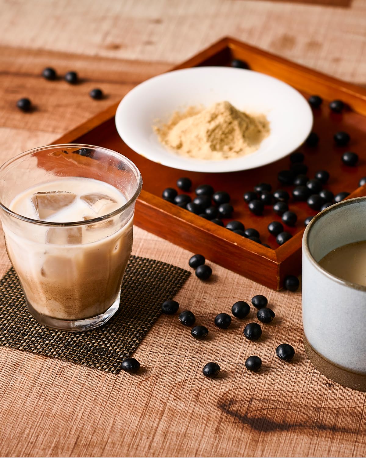 Tsuboichi Black Bean Kinako Latte Mix, 100 g, Just Add Milk, Caffeine-Free
