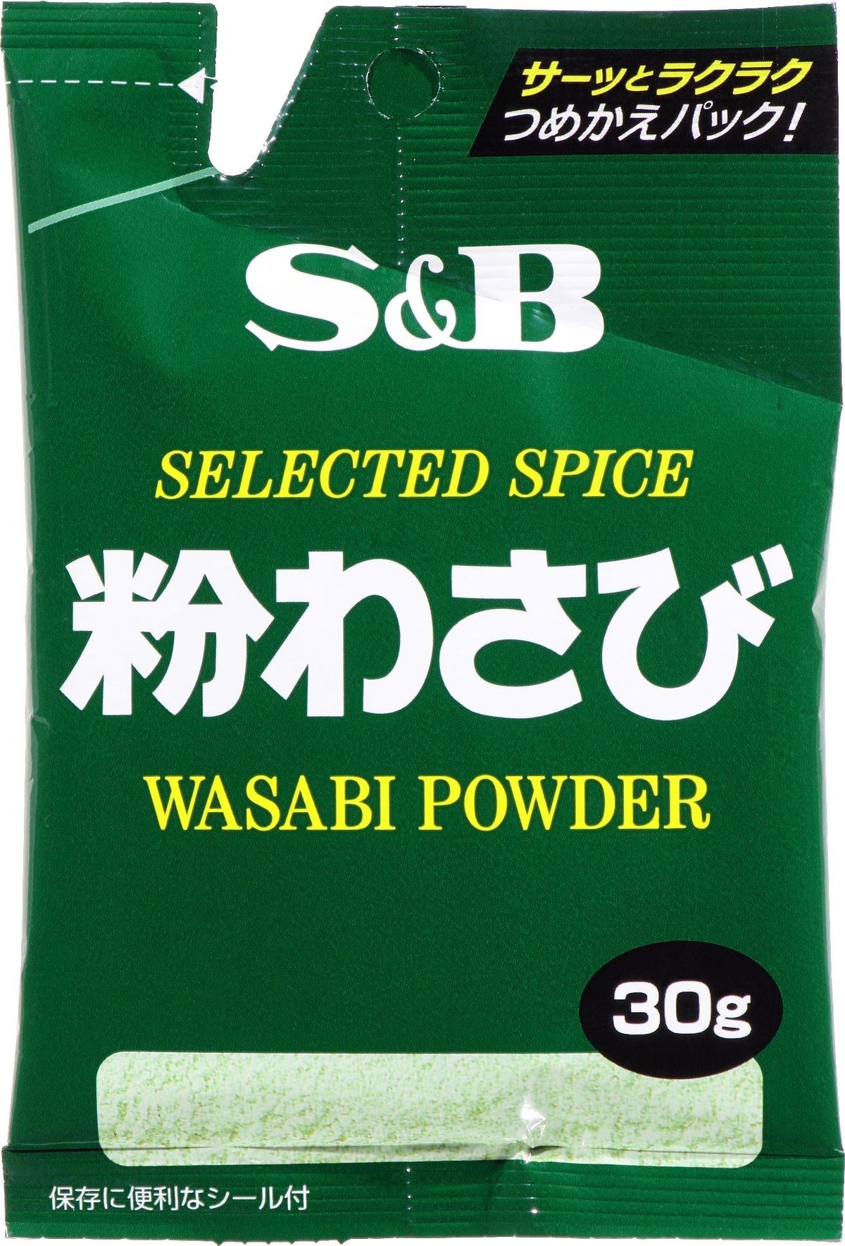 Wasabi Powder Selected Spice, 30 g Refill Bags, Set of 10, Horseradish Powder to Mix with Water