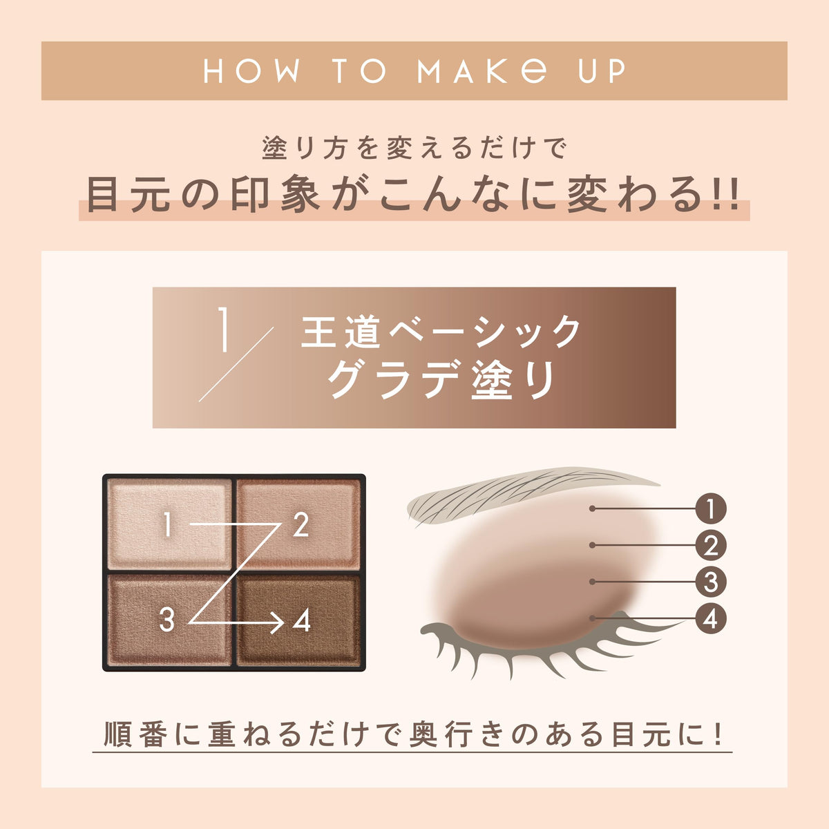 Excel Skinny Rich Shadow N SK03 Royal Brown, Four-Colour Brown Eyeshadow Palette 5.1 g with Applicator Tip