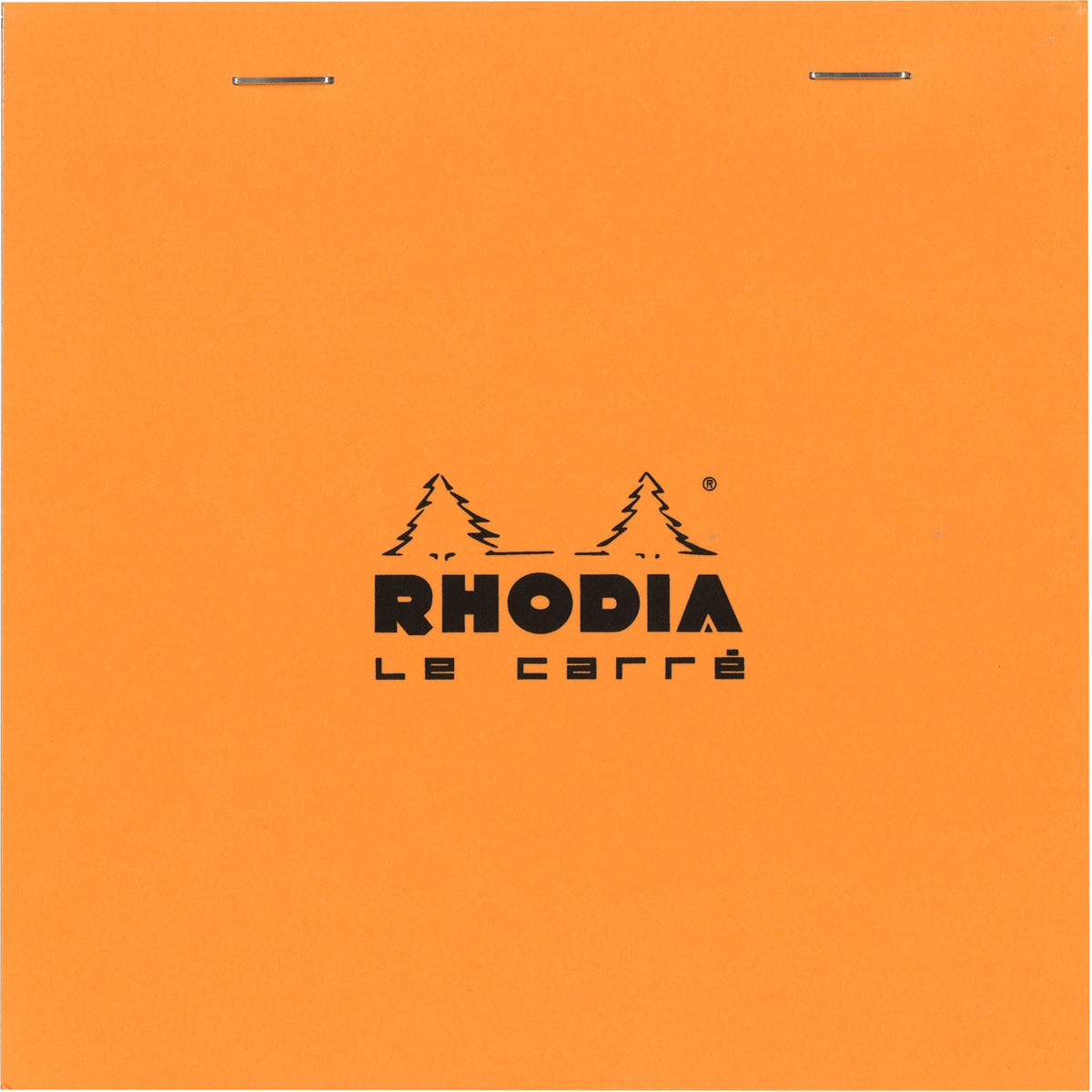 Rhodia Block Notepads, 80 Sheets with Water-Repellent Cover and Micro-Cut Perforation, Sizes No.10 to No.19 and A3+, Grid, Lined or Meeting Rule, Orange, Black or White, 1 to 5 Pads