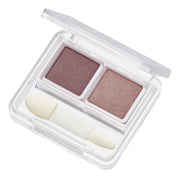 Twin Color Eyeshadow, Shade 75 Pink Brown, Two-Color Powder Eyeshadow Compact with an Applicator, Fragrance-Free, Made in Japan