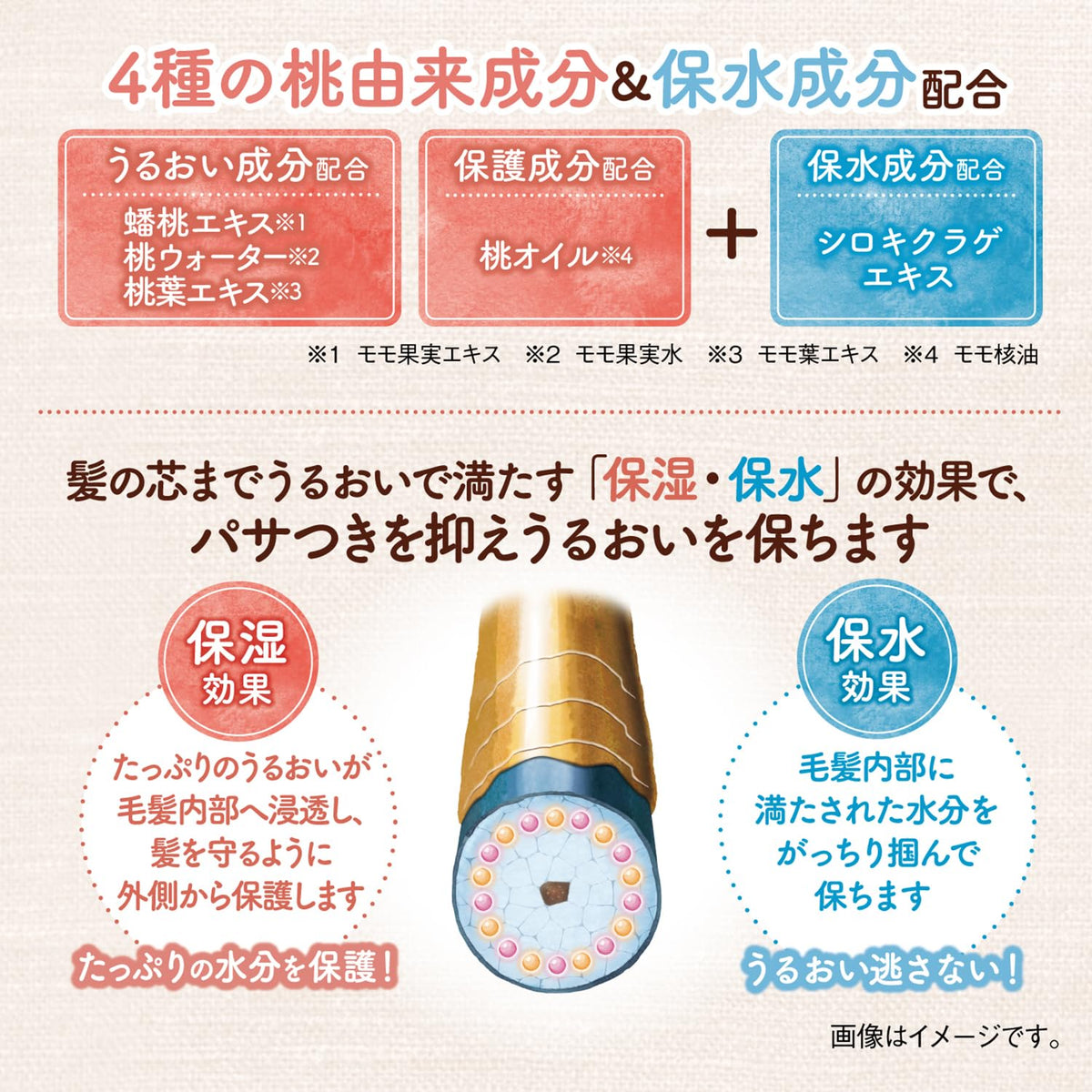 Momori Glossy Smooth Hair Oil Serum with Four Peach-Derived Ingredients, Argan Oil and Heat Protect Formula, Peach Fruity Floral Scent, 55 mL