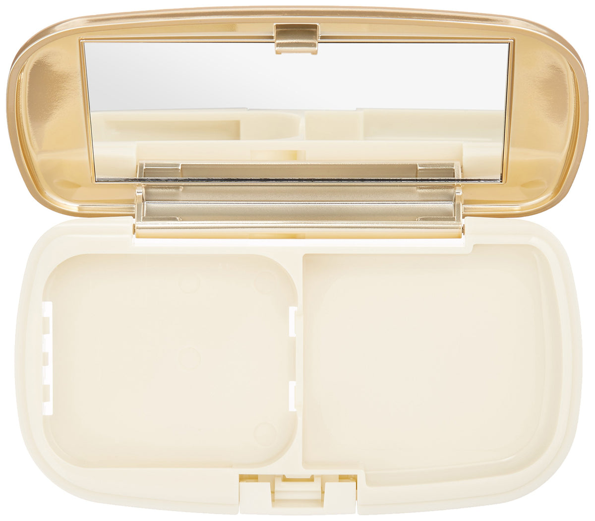 MAJOLICA MAJORCA Skin Remaker Case II, Empty Foundation Compact Case with Mirror for Skin Remaker Refills, Gold Embossed Design, Made in Japan
