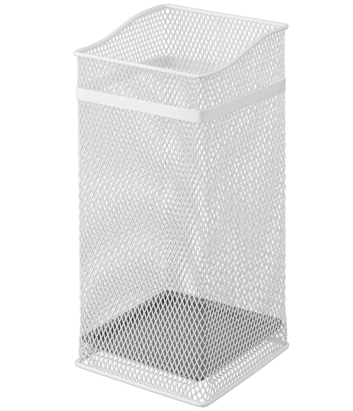 Yamazaki Square Mesh Umbrella Stand, Steel Mesh Stand with Removable Tray for About 12 Umbrellas, 20 x 20 x 43 cm and 950 g, Silver or White