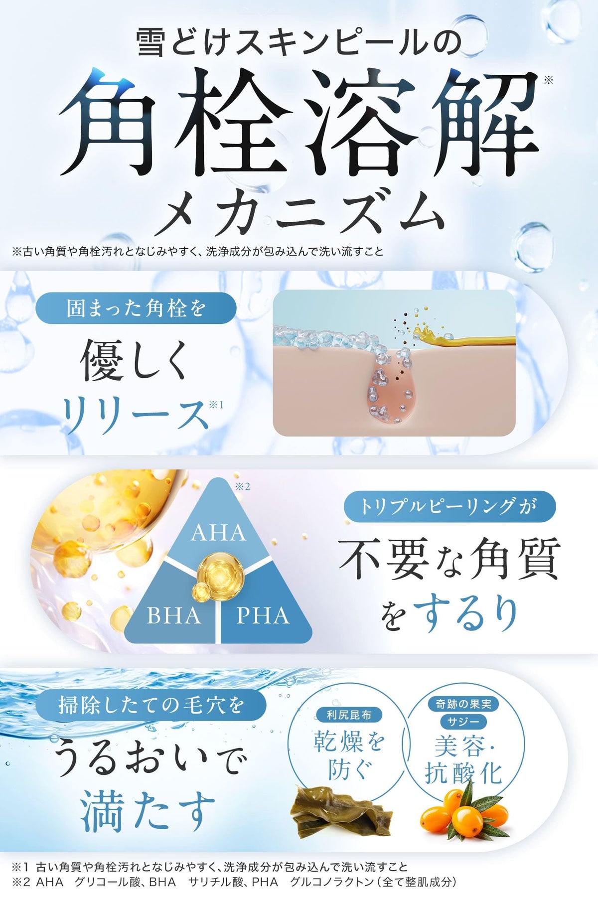 Snowmelt Skin Peel Cleansing Oil 40 mL, Hokkaido Snowmelt Water Pore-Plug Dissolving Oil Cleanser with AHA, BHA and PHA, Citrus Herb Scent