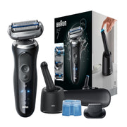 Braun Series 7 Electric Shaver 73-N85010cc with Cleaning Station, Cordless Rechargeable Waterproof Foil Shaver with Beard Trimmer, Black, 2026 Model, Made in Germany