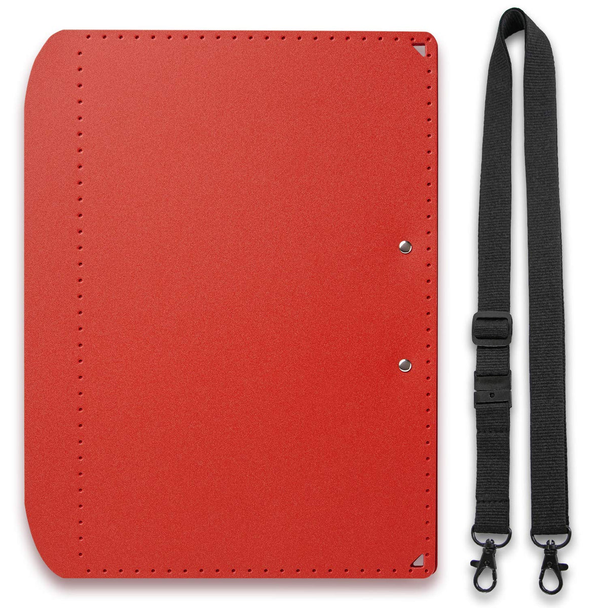 PLUS Foldable A3 Clipboard Plus with Strap, Folds to A4 Size at 340 x 255 x 18 mm and Opens to 460 mm, Foam Polypropylene with Steel Clip, Adjustable 60 to 130 cm Strap, Dark Grey, Khaki, White or Red
