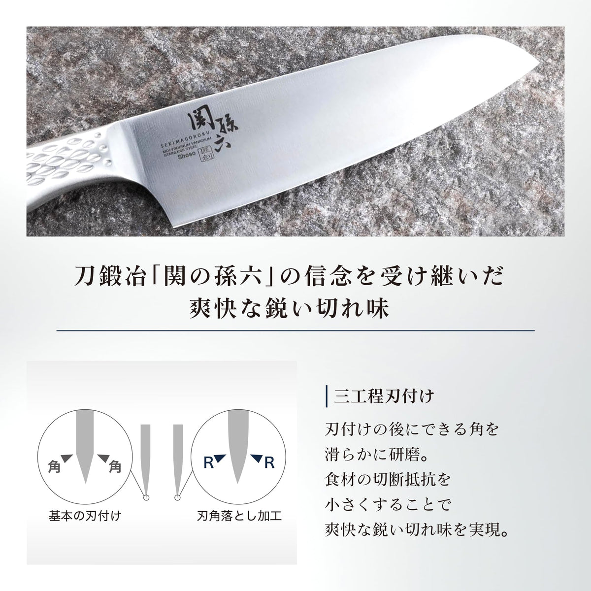 KAI Seki Magoroku Shoso All-Stainless Santoku Knife 165 mm