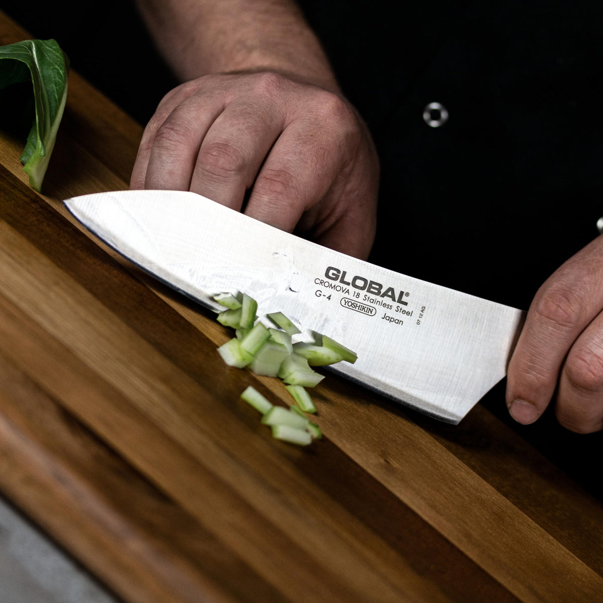 Global G-4 Oriental Cook's (Bunka) Knife 18 cm, One-Piece CROMOVA 18 Steel