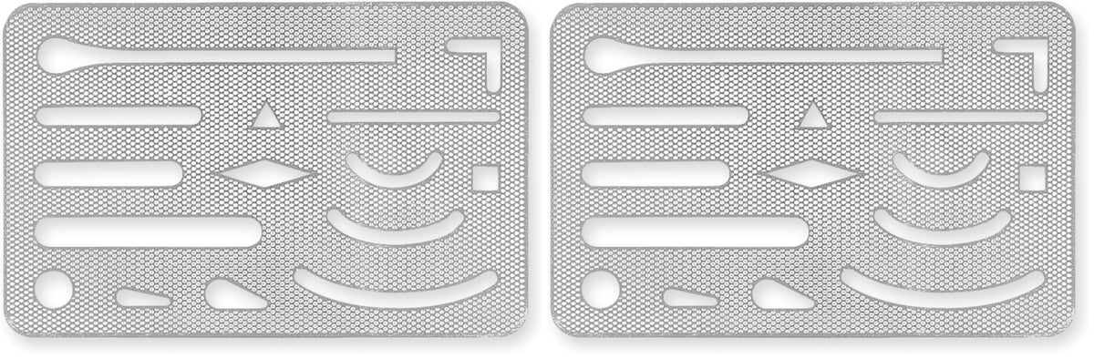 STAEDTLER Mesh Erasing Shield, Stainless Steel Eraser Stencil with Shaped Holes, 98 x 58.9 mm Plate, Pack 66 x 132 x 0.2 mm, 3.9 g, 1 or 2 Plates