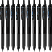 Pentel EnerGel S Gel Ink Ballpoint Pen, Retractable with Recycled PP Barrel and Elastomer Grip, 0.3, 0.5, 0.7 or 1.0 mm, Black, Red or Blue, Pack of 10 Pens