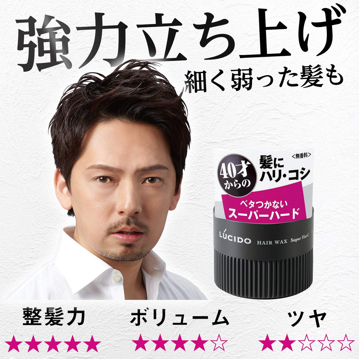 Lucido Hair Wax Super Hard 80 g, Fragrance-Free Colorless Paraben-Free Styling Wax, Non-Sticky Strong Hold For Hair Over 40