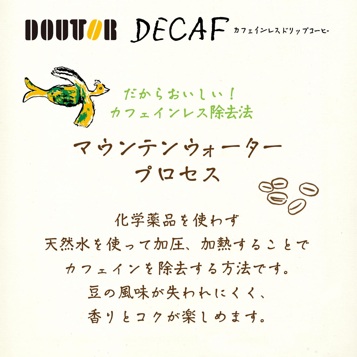 Doutor Decaf Drip Bag Coffee, Caffeine Cut 94 Percent, 20 Bags