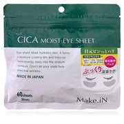 Make.iN CICA Moist Eye Sheet, 60 Sheets (30 Sets) Centella Eye Mask Patches with Hyaluronic Acid, Collagen and Proteoglycan, Fragrance-Free